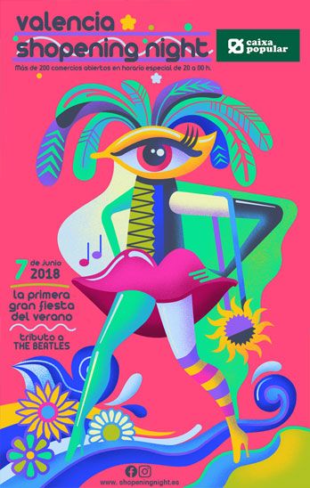 cartel Shopping night Valencia 2018